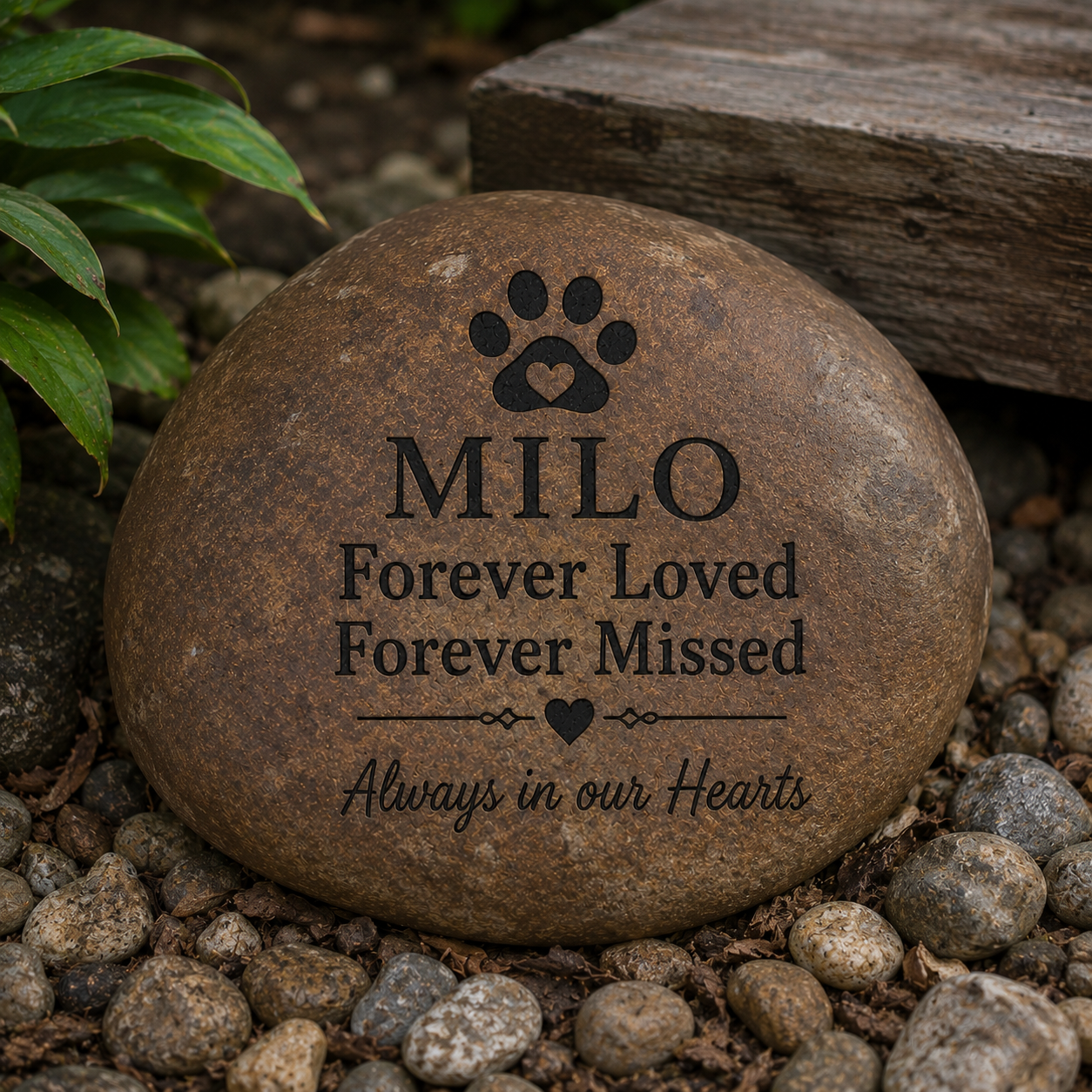 Fully Customizable Engraved Pet Memorial River Rock