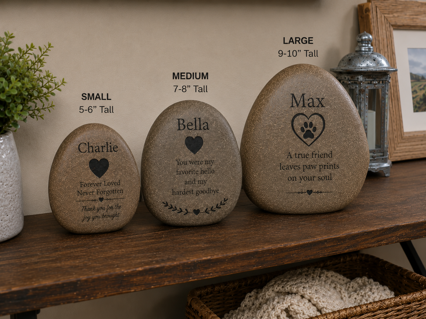 Fully Customizable Engraved Pet Memorial River Rock