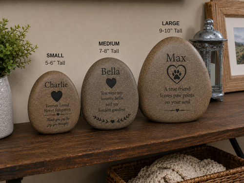Fully Customizable Engraved Pet Memorial River Rock