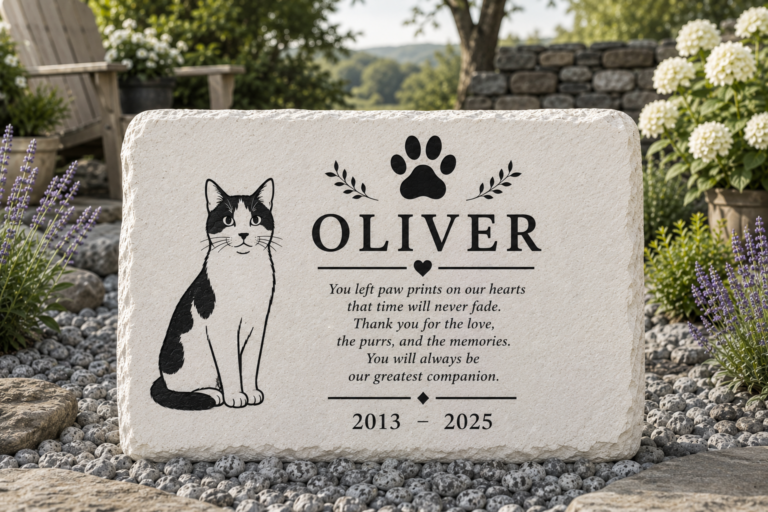 Personalized Pet Memorial Stone 13x16