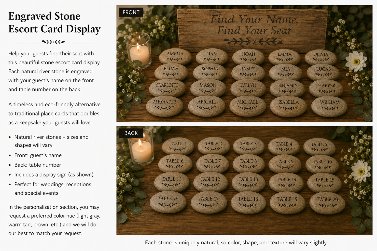 Engraved Stone Escort Display