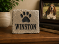 Personalized Pet Name Stone with Paw Print