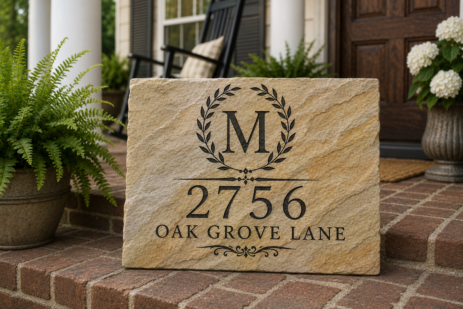 Custom Engraved Address Stone | Personalized House Number Marker | Natural Stone Address Sign | Family Name Plaque | Landscape & Garden Decor