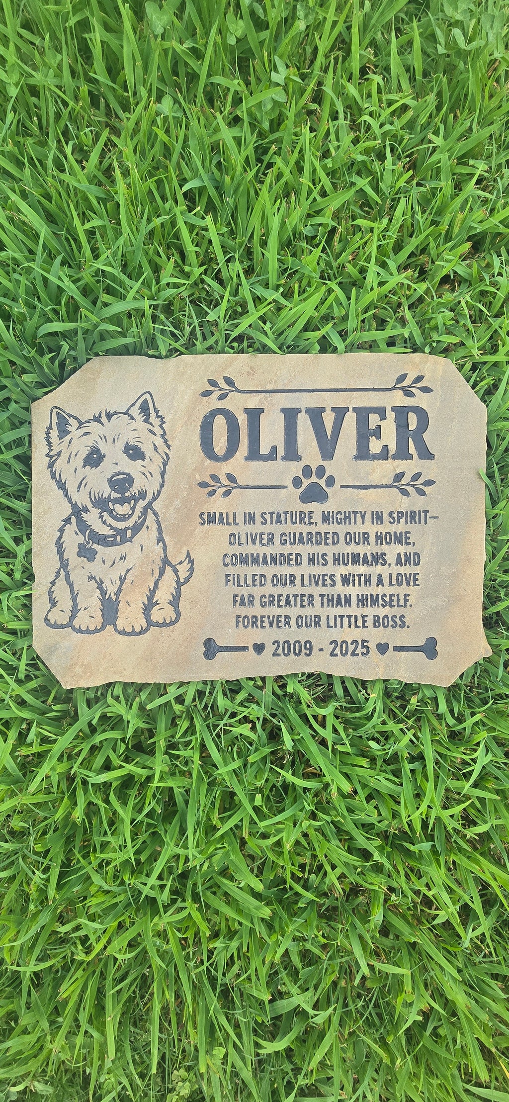 Personalized Pet Memorial Stone 13x16