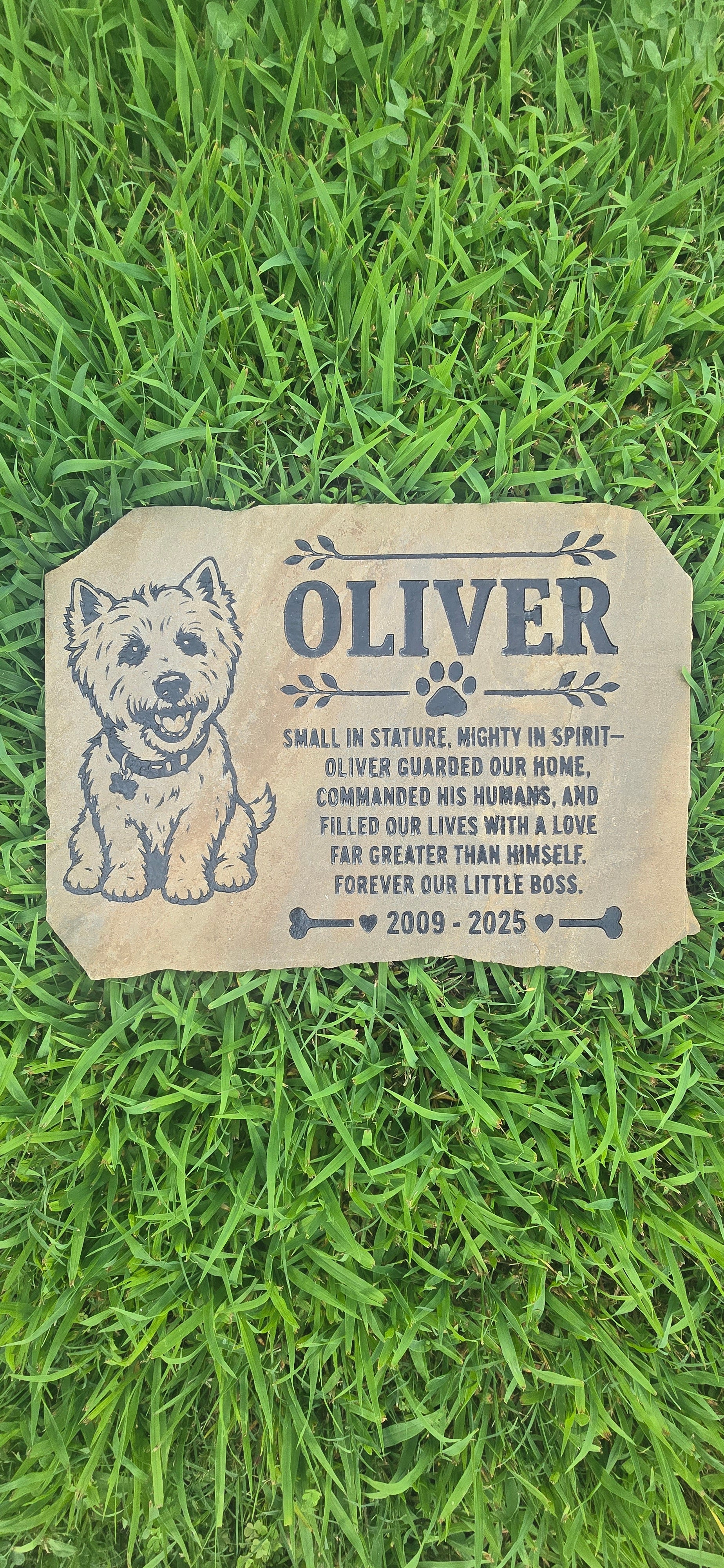 Personalized Pet Memorial Stone 13x16